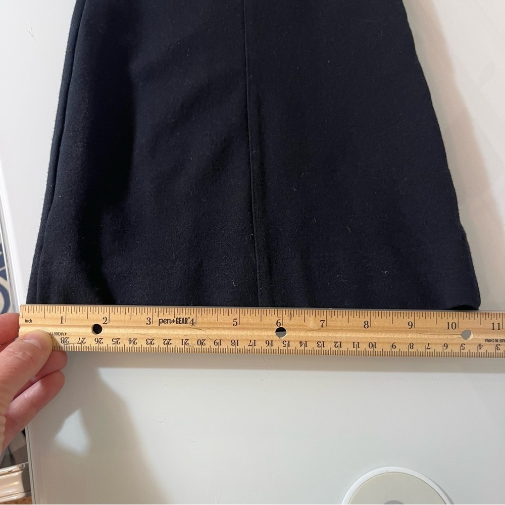 Anthropologie Black Wide Leg Ponte pants Size M High Rise Side Zip Stretch - Picture 15 of 15